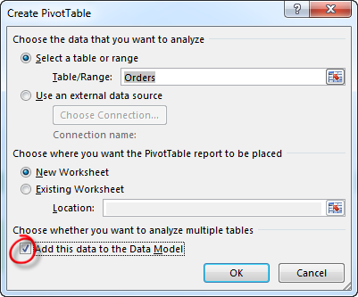 Create PivotTable Multiple Sheets - Add Tables to your Data Model