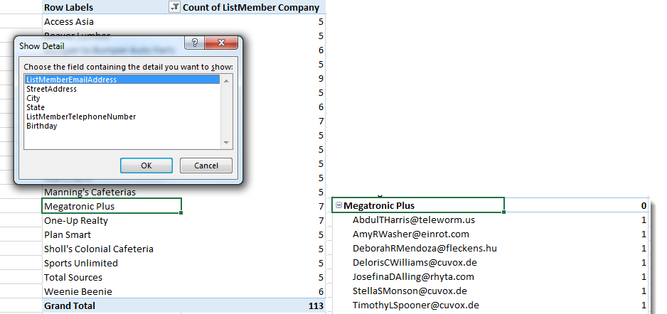 Find Duplicates - Use PivotTable 4