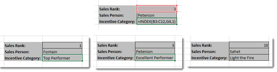 Excel Index Formula - Category