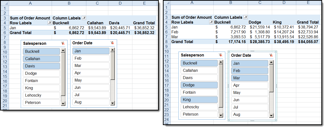 How to Use Slicers in Excel - Slicer Window