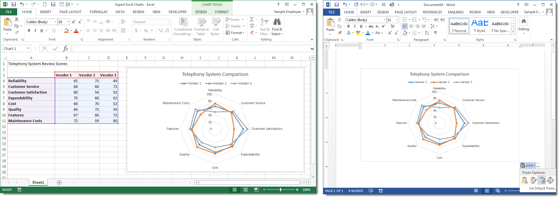 Export Excel Charts to Word and PowerPoint - image 1