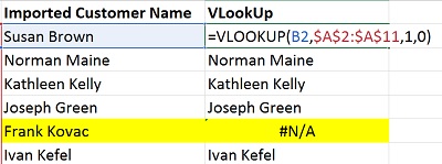 Compare Columns in Excel VLookUp
