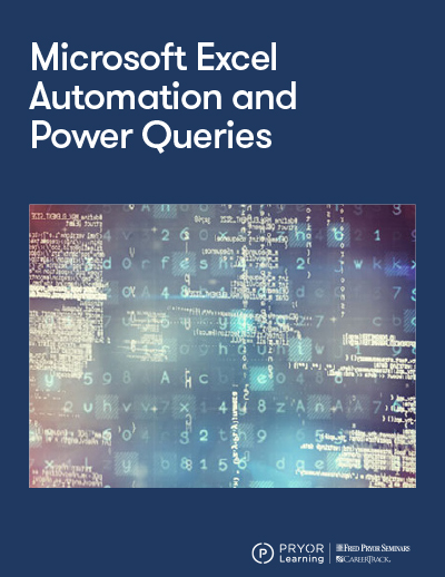 Training image for Microsoft Excel Automation and Power Queries                               