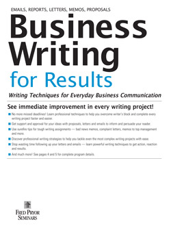 Business Writing for Results - A Business Writing Seminar Course