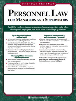 Personnel Law for Managers and Supervisors image number 0
