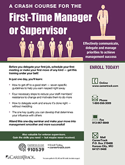 A Crash Course for the First-Time Manager or Supervisor Training