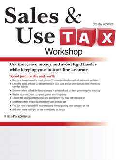 Sales and Use Tax Workshop - Pryor Learning